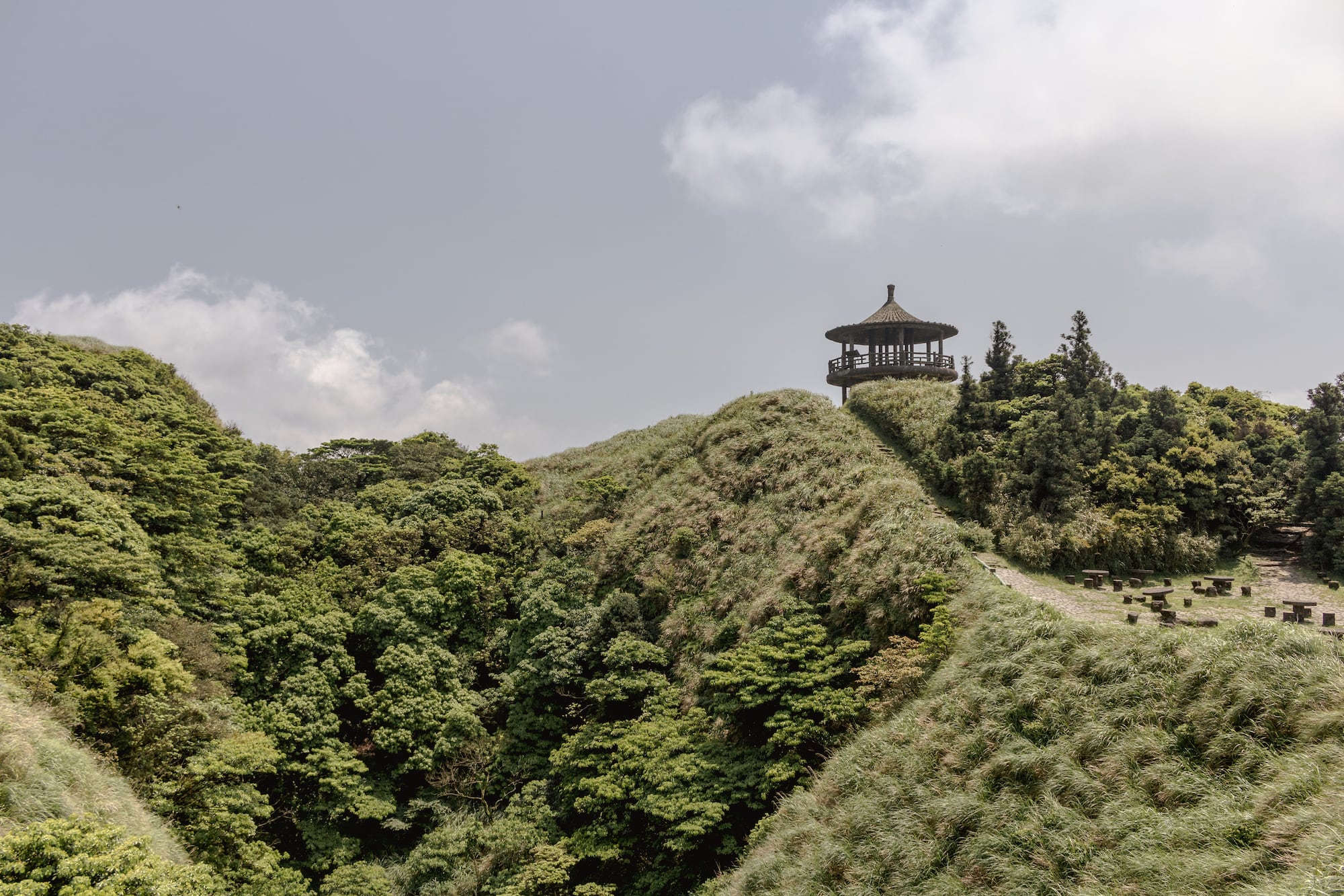 Ein Pavilion auf dem Mount Qixing