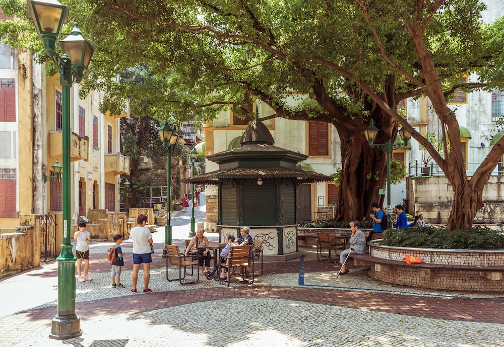 Platz in Macau im europäischen Stil