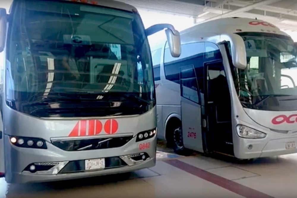 zwei ADO Busse am Busbahnhof