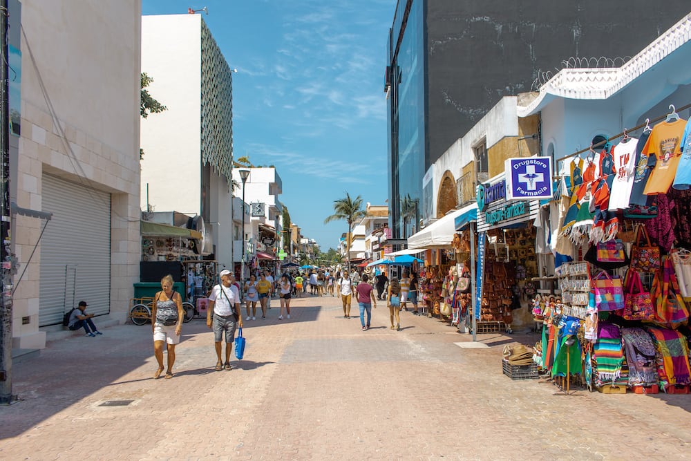 Touristenstraße in Playa del Carmen