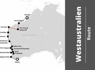 Westaustralien – Route von Broome bis Albany mit Karte