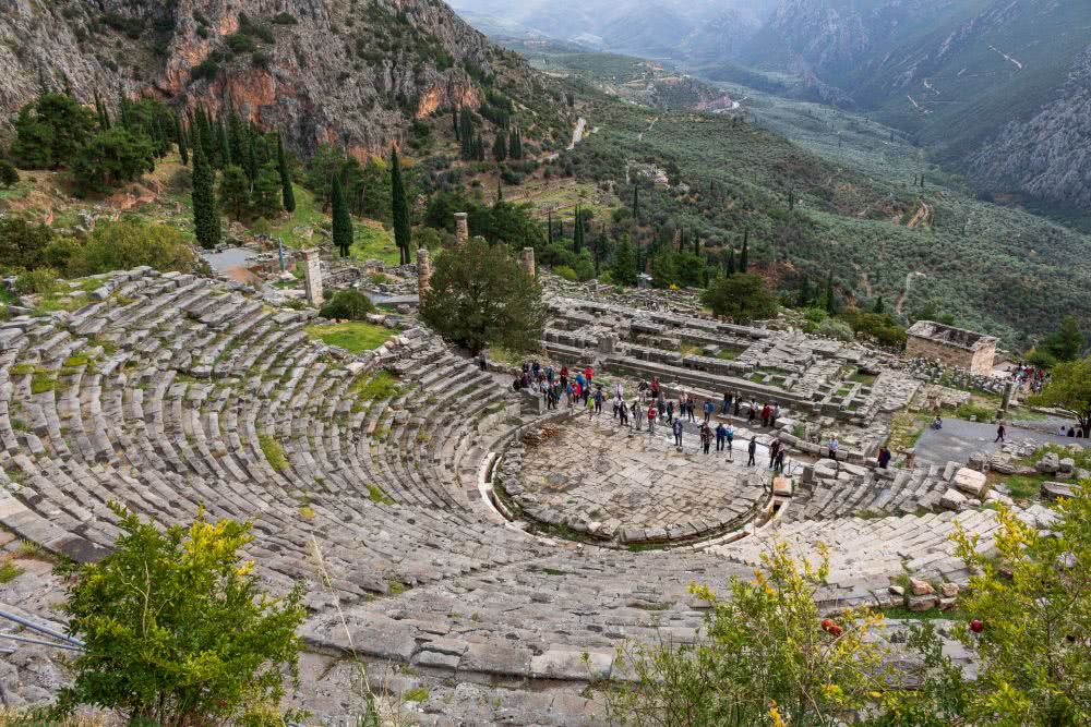 Die archäologische Stätte Delphi im antiken Griechenland