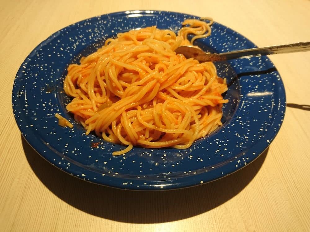 Weltreise: San Cristóbal und die Grenze zu Guatemala 3 Wieder einmal selbst gekocht: Spaghetti mit Tomatensauce.