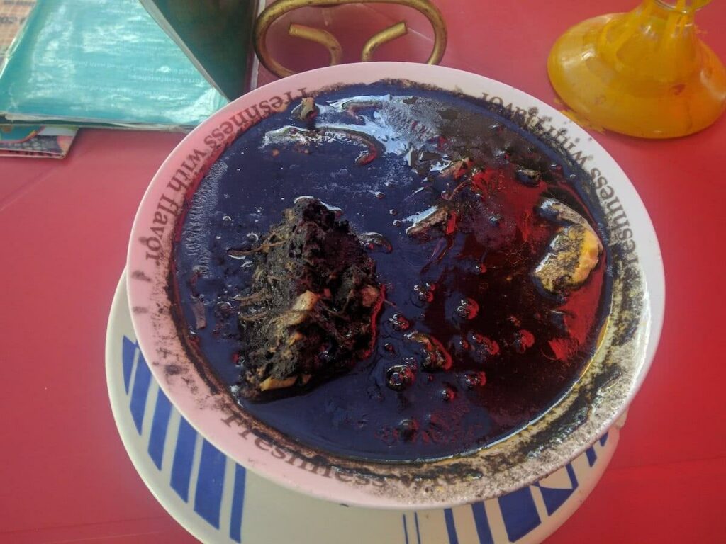 Weltreise: Mérida, Celestún und Campeche 7 Relleno Negro – Ein schwarzer Eintopf mit Putenfleisch.