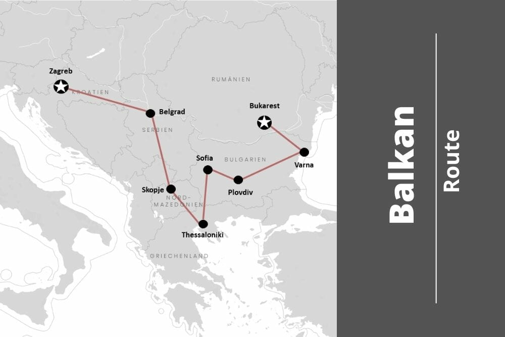 Unsere große Balkan Reiseroute mit viel Abwechslung