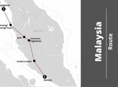 Malaysia Route mit 6 Stationen Backpacking (+Karte)