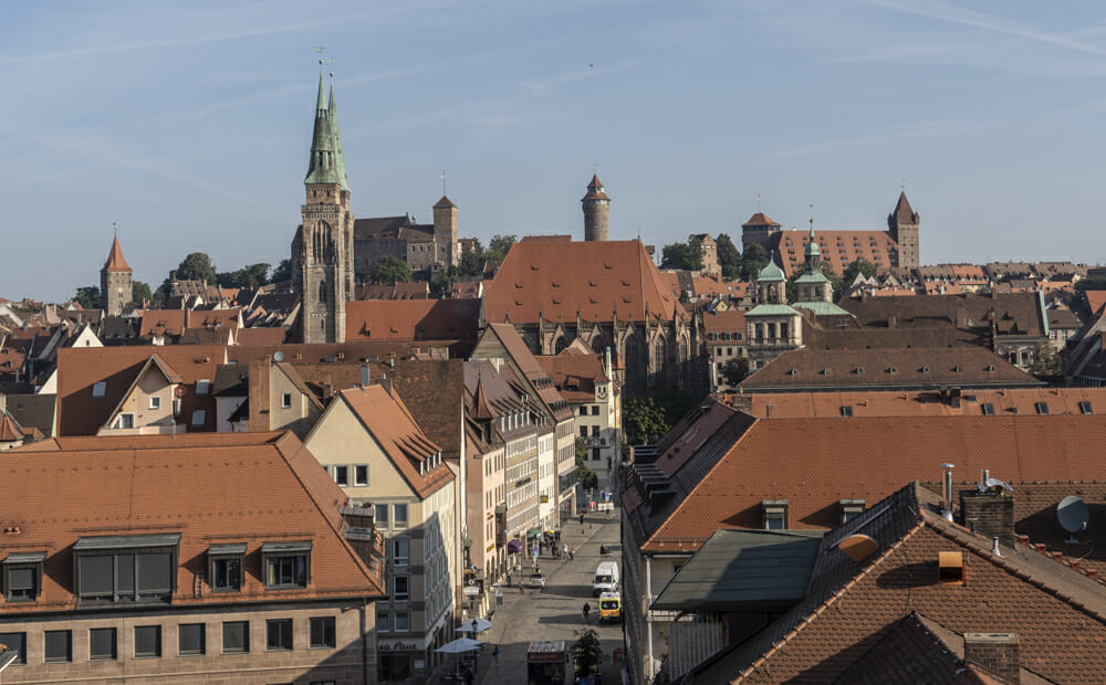 Ausblick auf die Nürnberger Altstadt bis Kaiserburg
