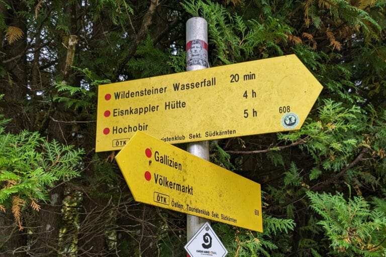 Zum Hochobir über den Wildensteiner Wasserfall
