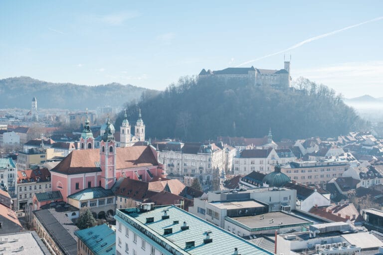 Blick auf die Burg von Ljubljana