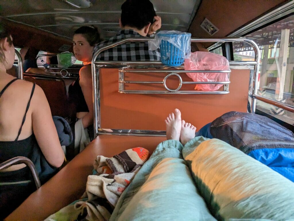 Mein Bett im Sleeper Bus nach Luang Prabang