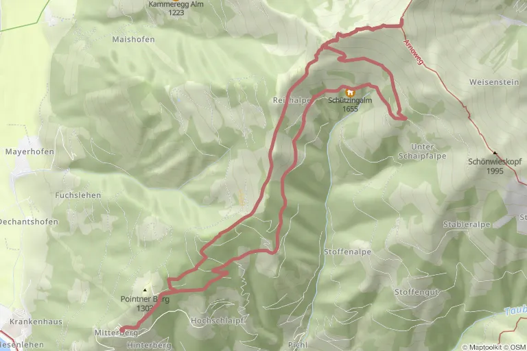 Schwalbenwand als Rundweg über Schützingalm