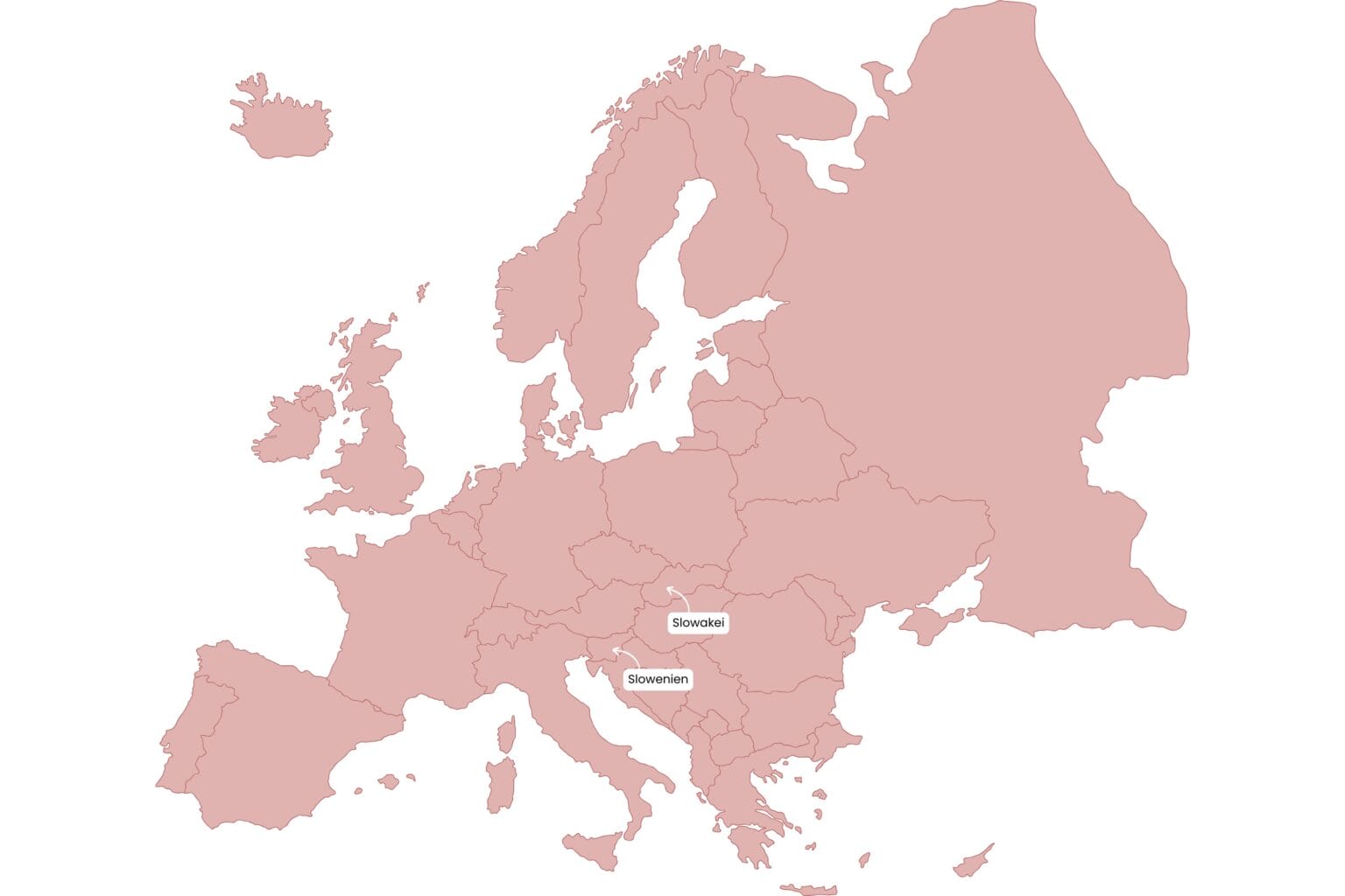 Slowenien und Slowake auf der Europakarte