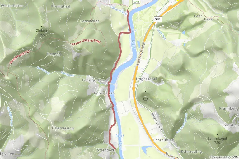Streckenabschnitt Deutschfeistritz - Rabenstein 