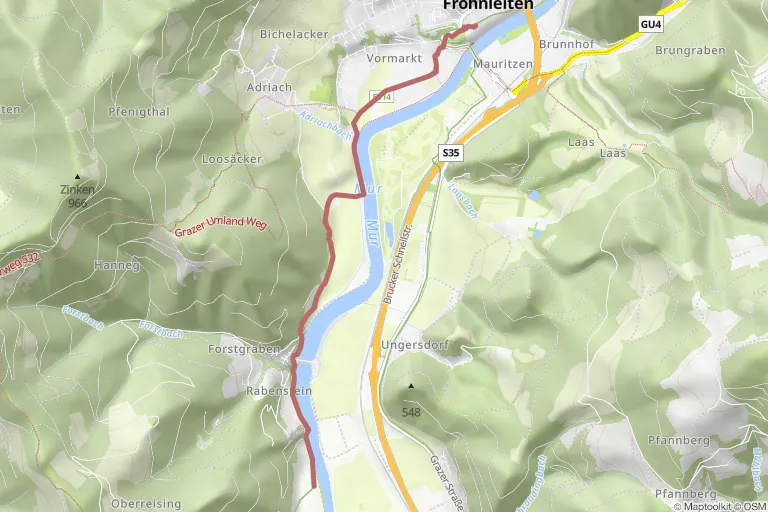 Streckenabschnitt Rabenstein - Frohnleiten